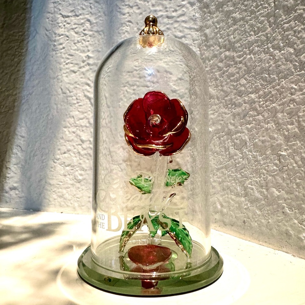 Disney’s Beauty and the Beast Enchanted Rose Glass Sculpture